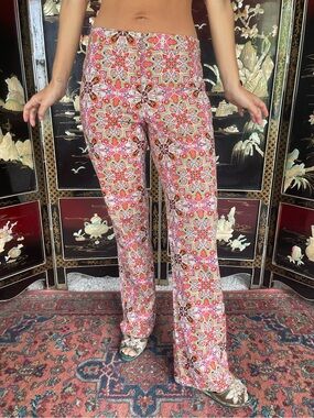 70s psychedelic cotton flare pants
